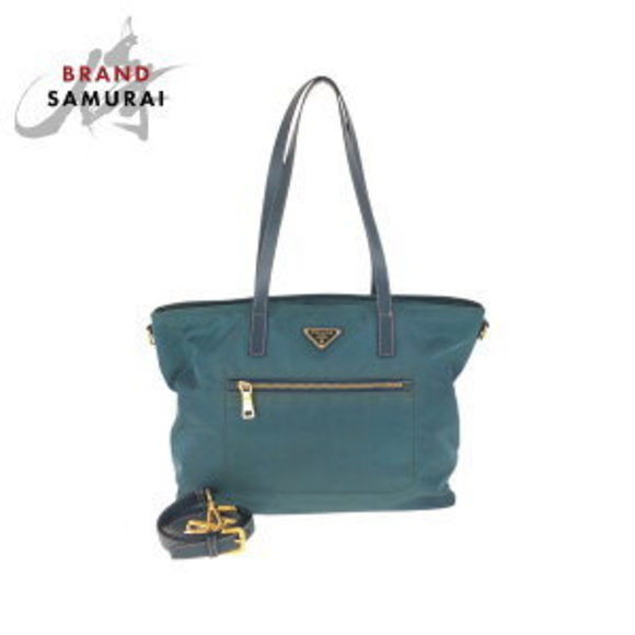 Prada Tessuto bag triangle Navy Blue nylon tote Shoulder Bag - Picture 1 of 9